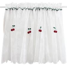 The secound size is the drop of the. Pastoral Kitchen Curtains With Lovely Cherry Decoration Embroidered White Coffee Curtain For Livingroom Lace Window Valance Curtains Aliexpress