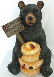 Garden Statue Northcrest Bear With Bee Hive Indoor Outdoor 18 Cabin Decor Bear Decor Bear Statue Bear Figurine