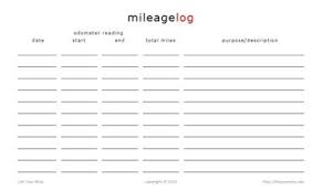 Mileage Log Half Sheet Aa Stuff I Want Need To Read