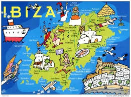 Espana Islas Baleares Ibiza Mapa Cartoon Map Ibiza Map
