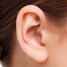 Black Daith Ring Cartilage Jewelry Daith Earring Daith Ring Gold Ear Piercing Solid 14k Gold V Shape Jewelry Black Enamel Sku 78 Daith Earrings Daith Jewelry Daith Piercing Jewelry