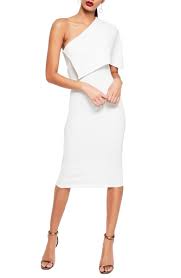 Free Shipping And Returns On Missguided One Shoulder Cape Midi Dress At Nordstrom Com Striking Lines Defi One Shoulder Cocktail Dress Dresses One Sleeve Dress