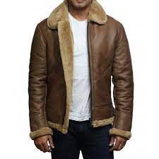 Classic Shearling Sheepskin Flying Jacket With Antique Finish And Beautiful Design With Ginger Wool In Aviator Leather Jacket Leather Jacket Men Leather Jacket