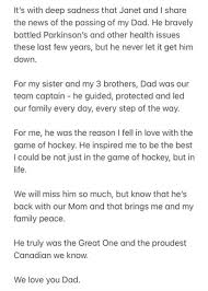 Walter gretzky, the father of hall of famer wayne gretzky, has died. Su3yq2fsakmjkm