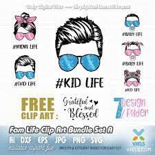 Download Fam Life Svg Bundle Bun Hair Mom Life Svg Dad Kid Life Svg Baby Png Family Life Clipart Bundle Set A