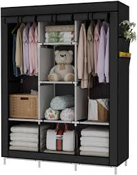 Apply now at vogue business talent for the fashion assistant role at glamour,. Amazon Com Udear Portable Wardrobe Closet Clothes Organizer Non Woven Fabric Cover With 6 Storage Shelves 2 Hanging Sections And 4 Side Pockets Black Home Kitchen