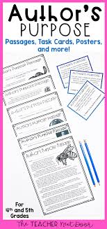 Author S Purpose 4th And 5th Grade Author S Purpose Activities Authors Purpose Authors Purpose Activities Authors Card Game
