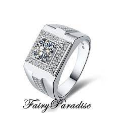 1 Carat Huge Men S Wedding Ring Promise Ring Wide Band Etsy Rings For Men Ring For Boyfriend Wedding Rings Halo