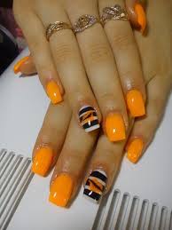 Nail art orange orange nail designs best nail art designs orange nails orange color neon 30 magical mermaid nail ideas. 60 Stylish Orange And Black Nail Art Design Ideas