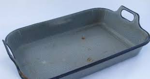 Old Antique Grey Spatter Graniteware Vintage Enamelware Roasting Pan W Handles Vintage Enamelware Enamelware Old Antiques