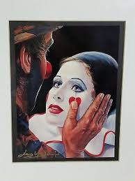 3 Emmett Kelly Print By Barry Leighton Jones Framed Clowns Circus Performer