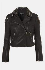 Topshop Studded Faux Leather Biker Jacket Petite Nordstrom Faux Leather Biker Jacket Leather Jackets Women Leather Jacket