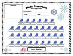 Music Classroom Winter Themed Seating Chart Editable