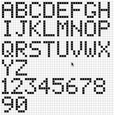 Complete layout guide and multiple font sizes with and without stairs. Minecraft Pixel Art Pixel Art Pixel Art Templates