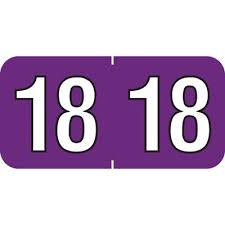 2018 End Tab Year Label Purple Polylaminated 500 Roll