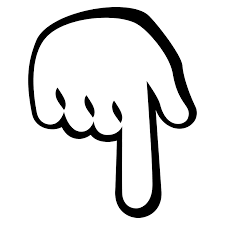 Dorso de mano con índice hacia abajo clipart. Dibujos animados ...