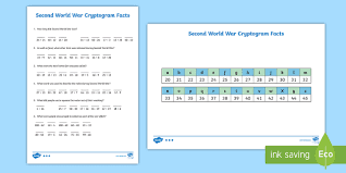 Please note that all the freebies are for personal use only and should not be distributed by any means. World War Two Cryptogram Fact Worksheets Codebreaker Ks2