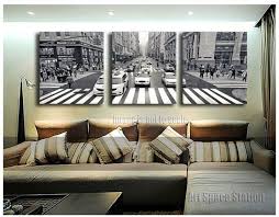 Aliexpress Com Buy 3 Pieces New York City Street View Canvas Print Wall Art Black And White Poster People T City Theme Bedrooms City Bedroom New York Bedroom