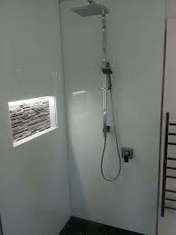 Bathroom With Glass Splashback In Shower Recess Bathroom Shower Walls Bathroom Shower Panels Shower Splashback
