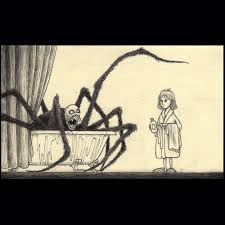 Giving Me Xmas Vibes Like A Green Fussy Spider Idk Scary Art Creepy Art Creepy Drawings