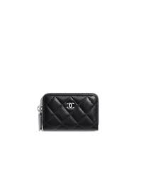 Classic Card Holder Lambskin Silver Tone Metal Black Burgundy Chanel Chanel Handbags Chanel Clutch Luxury Purses