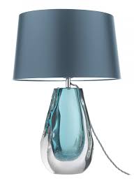 Freeblown And Hand Formed To Distort The Shape And Add Interesting Silhouettes This Stunning Table Lamp Has Blue Table Lamp Blue Lamp Table Lamps For Bedroom