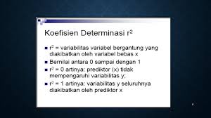 Merupakan koefisien korelasi antara dua variabel jika variabel lainnya konstan, pada hubungan yang melibatkan lebih dari dua variabel. Koefisien Korelasi Regresi Linear Dan Koefisien Determinasi Pertemuan