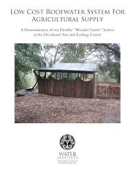 Low Cost Roofwater System For Agricultural Supply