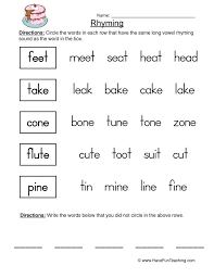 Rhyming Worksheets Have Fun Teaching Rhyming Words Worksheets Rhyming Words Rhyming Worksheet