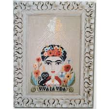 Here's this week's freebie pattern. Frida Kahlo Cross Stitch Pattern Viva La Vida Stitched Modern