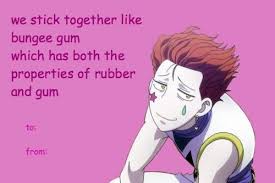 Anime Valentines Hunterxhunter Valentines Anime Hunter X Hunter Anime Pick Up Lines Zerochan has 6,988 valentines anime images, and many more in its gallery. anime valentines hunterxhunter