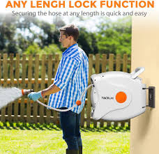 Free delivery and returns on ebay plus items for plus members. Tacklife Garden Retractable Hose Reel 82 8 Ft 5 8 Wall Mounted Retra Tacklife Tools