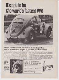 1967 Empi Volkswagen Beetle Inch Pincher Vw Champion Plugs Original Print Ad Ebay Volkswagonclassiccars Vw Beetle Classic Vintage Vw Volkswagen