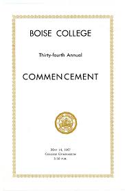 1967 Spring Boise College Commencement Program