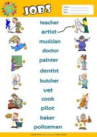 Jobs Esl Matching Exercise Worksheet For Kids English Worksheets For Kids English Lessons For Kids Learning English For Kids