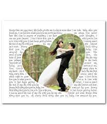 Personalized Song Lyrics With Heart Shaped Photo Print Or Canvas Any Song Lyrics Wedding Song Vows Wedding Anniversary Gift For Couple Wedding Vows Lyrics On Canvas Wedding Songs