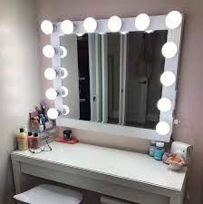 Shop for lighted makeup mirror in makeup mirror. 14 Bulb Vanity Mirror With Hollywood Lighting Perfect For Ikea Vanity Bulbs Not Included Charm Vanities