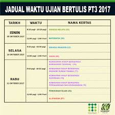 Tarikh jadual percubaan peperiksaan pt3 2021. Jadual Waktu Ujian Bertulis Mindtech Education Facebook