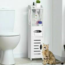 2 les meuble de uniformisation des wc. Fr Meuble Wc Etagere Bois Armoire De Rangement Blanc Pour Toilettes 80x15 5cm Ebay