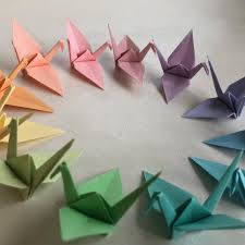 96 Origami Cranes Pastel Colors Japanese Paper Size S