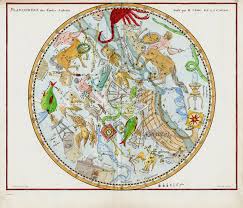 Planisphere Des Etoiles Australes From 1776 Celestial Astrology Engravings Star Maps Horoscope Prints By Flamsteed Antique Astronomy Prints Prints Star Map