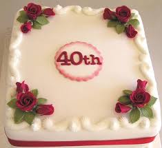 Square 40th Birthday Cakes For Ladies Birthday Or Anniversary Cake Idea 40th Wedding Anniversary Cake Square Birthday Cake Wedding Anniversary Cakes
