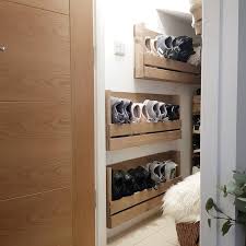 Add the closetmaid shoe shelf support bracket to ventilated wire shelving to create an angled shoe shelf in any closet or storage area. Shoe Rack Wall Mounted Rustic Wooden Etsy In 2021 Wooden Shoe Racks Wall Mounted Shoe Rack Shoe Rack Wall