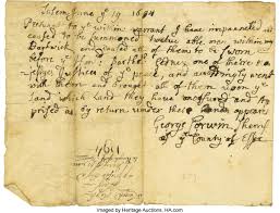 Salem witch trials full unlimiteg game version you must register the game. Salem Witch Trials George Corwin And Stephen Sewall Autographs Lot 56037 Heritage Auctions