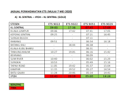 With a number of places of interest to stop at along the route these high speed trains travel through the states of selangor and perak in malaysia on there way to ipoh the capital city of perak state. Ktmb 03 2267 1200 Auf Twitter Ada Cik Tetapi Perlu Naik Komuter Dari Pulau Sebang Kl Sentral Dan Kemudian Naik Ets Ke Ipoh Boleh Semak Jadual Di Bawah Ya Https T Co G5blfm9ul6