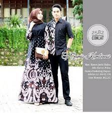 Model Gamis Batik Hitam Kombinasi Polos Busana Batik Wanita Rok Bunga Bunga