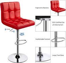Maybe you would like to learn more about one of these? Buy Yaheetech Bar Stools Set Of 4 Modern Adjustable Kitchen Island Chairs Counter Height Barstools Swivel Pu Leather Chair Black 30 Inches X Large Base And Seat Red Online In Indonesia B08vf2zq6b