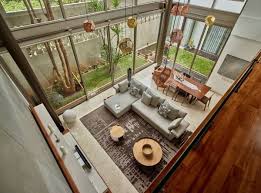 Desain ruang tamu tanpa kursi. Ruangan Luas Dengan Konsep Open Plan