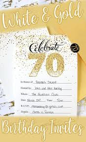 Birthday Party Invitation Card With Photo White And Gold 70th Birthday Party Invitation Cards With Envelopes 10 Count 70th Birthday Parties Birthday Party Invitations Party Invitations