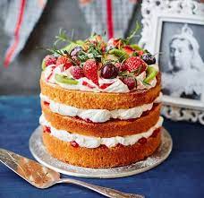 Fruit Topped Victoria Sponge Asda Good Living Recipe Fruit Topped Cake Victoria Cakes Sponge Cake Decoration